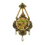 A gem-set, enamel and gold pendant, 19th century