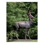 EXCEPTIONAL CAST IRON STAG GARDEN ORNAMENT, ATTRIBUTED TO ROBERT WOOD FOUNDRY, PHILADELPHIA, CIRCA 1860