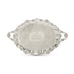 A GEORGE IV SILVER TWO-HANDLED TRAY, JOSEPH ANGELL, LONDON, 1825