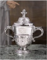  A GEORGE II SILVER CUP AND COVER, PAUL DE LAMERIE, LONDON, 1740