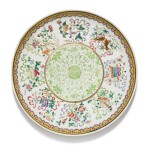 A large famille-rose 'bajixiang' dish Mark and period of Guangxu  | 清光緒 粉彩八吉祥紋大盤 《大清光緒年製》款