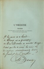  L'Orestie. 1856. Ed. originale. Rare exemplaire sur papier bleu, avec envoi "à la mort et à l'exil..."