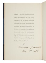 Roosevelt, Theodore | His inaugural address, signed on the day of his inauguration