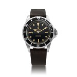 ROLEX | SUBMARINER, REF 5512 STAINLESS STEEL WRISTWATCH WITH POINTED CROWN GUARDS AND GILT 'EXCLAMATION MARK' DIAL CIRCA 1961