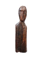 Statuette masculine,Culture Okvik, Îles Punuk, Détroit de Bering, Alaska, ca. 200 AV. J.-C. | Okvik male ivory figure, Punuk Islands, Bering Strait, Alaska, ca. 200 AD
