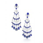 GRAFF | PAIR OF SAPPHIRE AND DIAMOND PENDENT EARRINGS