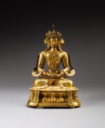 A gilt-bronze figure of Amitayus Qing dynasty, 18th century | 清十八世紀 鎏金銅無量壽佛坐像