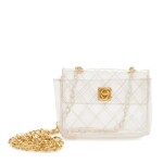 Clear Quilted Vinyl Micro Mini Classic Single Flap Bag Gold Hardware, 1988