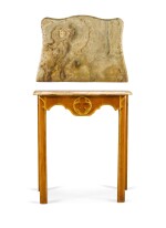 A Gothic-style alabaster and painted mahogany side table, the top 18th century, the base modern