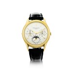 REFERENCE 3940 A YELLOW GOLD AUTOMATIC PERPETUAL CALENDAR WRISTWATCH WITH MOON PHASES, LEAP YEAR AND 24 HOURS INDICATION,CIRCA 1990