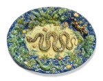 A French Pottery Palissy-Style Trompe L’oeil Large Oval Platter, Circa 1855-75