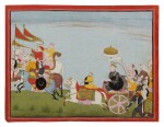 An Illustration to a Bhagavata Purana Series: Jarasandha's Battle March to Mathura, India, Guler, circa 1760