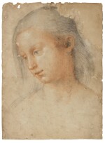 Study of a female head looking to the left     