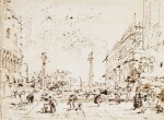 Recto: View of the Piazzetta, Venice, looking towards S. Giorgio Maggiore Verso: Study for a Madonna and Child and an adoring Saint, by Giovanni Battista Tiepolo (Venice 1696-1770 Madrid)