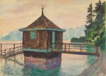 ALEXANDER NIKOLAEVICH BENOIS | Bathing Cabin on Lake Lucerne