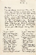 LAWRENCE | Autograph letter signed, to Sir William Orpen, 26 December 1919