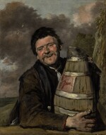 FRANS HALS AND STUDIO | PORTRAIT OF A FISHERMAN HOLDING A BEER KEG