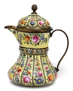 AN OTTOMAN SULEYMANIYE-WARE ENAMELLED COFFEE POT, TURKEY, 19TH CENTURY