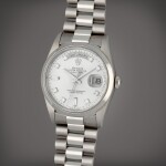 Day-Date, Reference 18206 | A platinum and diamond-set wristwatch with day, date and bracelet | Circa 1995