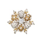 Diamond Clip-Brooch, France |  Schlumberger for Tiffany & Co.| 鑽石胸針，法國