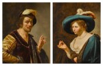 A pair of portraits of a couple in the guise of a shepherd and shepherdess