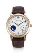 A. LANGE & SÖHNE | 1815 HOMAGE TO F.A LANGE 1815 MOONPHASE, REFERENCE 212.050, A LIMITED EDITION HONEY GOLD WRISTWATCH WITH HACKING FEATURE AND MOON PHASES, MADE TO COMMEMORATE THE 165TH ANNIVERSARY OF A. LANGE & SÖHNE IN 2010, CIRCA 2011