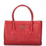 Chanel Rose Pink Cerf Tote of Matte Alligator with Aged Ruthenium Hardware