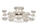 Victorian silver-plated and cut-glass figural table service, Elkington & Co., Birmingham, 1857 and circa
