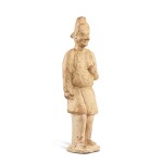 A pottery standing figure of a foreigner, Tang dynasty 唐 陶胡人立俑