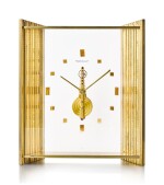 JAEGER-LECOULTRE | A GILT BRASS TABLE CLOCK WITH 8 DAYS POWER RESERVE, CIRCA 1960