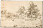 A Landscape with Houses on the Bank of a River