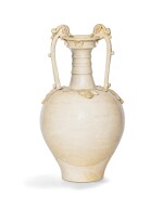 The Eugene and Elva Bernat white-glazed ‘Amphora’ vase Tang dynasty | 唐 白釉雙龍耳瓶