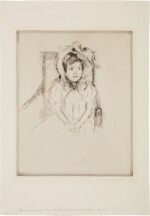 Margot Wearing a Large Bonnet, Seated in an Armchair (Breeskin 192)