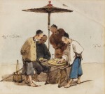 GEORGE CHINNERY | Four Men Playing a Board-game 
