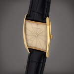 Reference 3424 | A yellow gold asymmetrical wristwatch designed by Gilbert Albert | Made in 1961 | 百達翡麗 |  型號3424 |黃金不對稱腕錶，Gilbert Albert 設計，製作年份1961