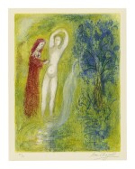 MARC CHAGALL | DAPHNIS AND CHLOÉ BESIDE THE FOUNTAIN (M. 313; SEE C. BKS. 46)