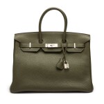 Olive Birkin 35cm in Taurillon Clemence Leather with Palladium Hardware, 2015