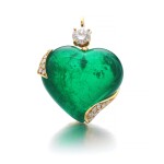 Harry Winston | Emerald and diamond pendant | 海瑞溫斯頓 | 祖母綠配鑽石吊墜