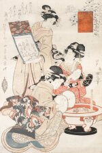 Utagawa Kunisada (1786-1864) Kikugawa Eizan (1787-1867) Utagawa Kunimaru (1793-1829) Utagawa Kuninao (1795-1854) | A collection of fourteen woodblock prints | Edo period, 19th century 