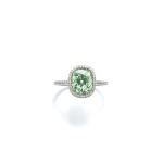 Rare Fancy Intense Yellowish Green diamond ring