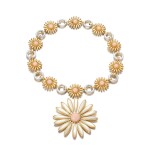 Coral and mother-of-pearl necklace, circa 1970