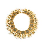 Frances Patiky Stein's Collection: Faux Pearls Gripoix Necklace and Gold Metal, 1971-1981