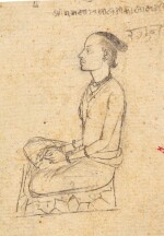 FIVE PORTRAIT DRAWINGS, INDIA, MUGHAL, LATE 18TH/19TH CENTURY