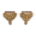 A PAIR OF RÉGENCE GILTWOOD BRACKETS, EARLY 18TH CENTURY