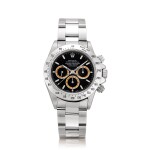 Rolex | Cosmograph Daytona, Reference 16520, A stainless steel chronograph wristwatch with tropical registers and bracelet, Circa 1994 | 勞力士 | Cosmograph Daytona 型號16520  精鋼計時鏈帶腕錶，備棕式小錶盤，約1994年製