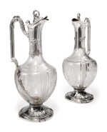 A Pair of French Silver-Mounted Cut-Glass Claret Jugs, Louis Coignet, Paris, Circa 1890