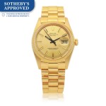  DATEJUST, REF 1601  YELLOW GOLD WRISTWATCH WITH DATE AND BRACELET CIRCA 1976