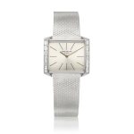 Reference 3506 | A white gold and diamond-set bracelet watch, Circa 1970 | 百達翡麗 型號3506 | 白金鑲鑽石鏈帶腕錶，約1970年製