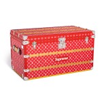 Louis Vuitton x Supreme | Red and White Monogram Coated Canvas Malle Courrier 90 Trunk Silver Hardware