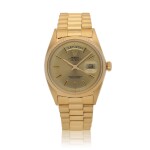 Day-Date, Ref. 18038  Yellow gold wristwatch with day, date and bracelet  Circa 1972